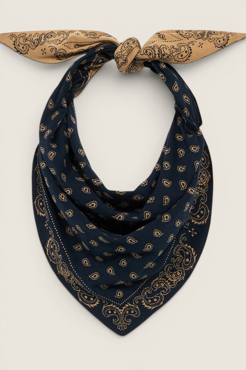 Skjerf - The Wild Rag Cotton Navy/Camel