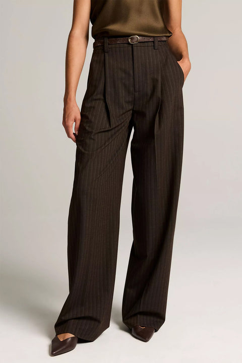 Bukse - High Waist Wide Leg Trouser Cinderwood Stripe