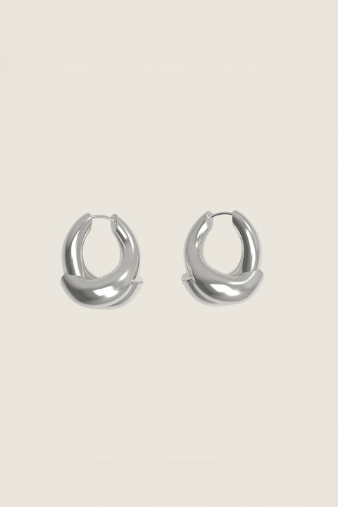 Øreringer - Rose Hoop Small Silver