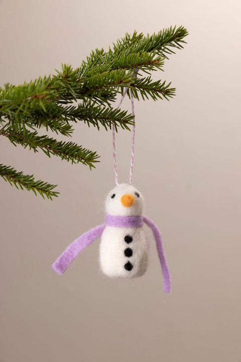 Juletrepynt - Merry & Bright Snowman Lilac