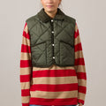 Vest - Big Quilt Cropped Raydon Gilet Olive