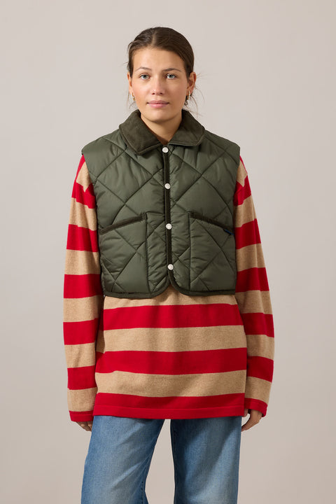 Vest - Big Quilt Cropped Raydon Gilet Olive