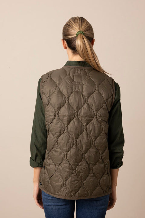 Vest - Military Crew Neck Down Vest Dark Olive