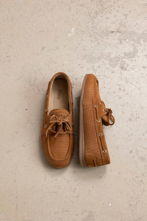Sko - Boat Loafer Woven Cognac