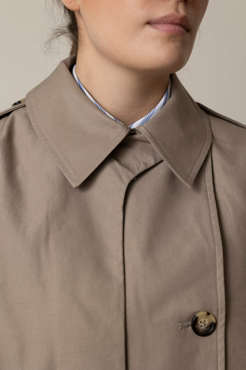 Jakke - Jamie Cropped Trench Khaki