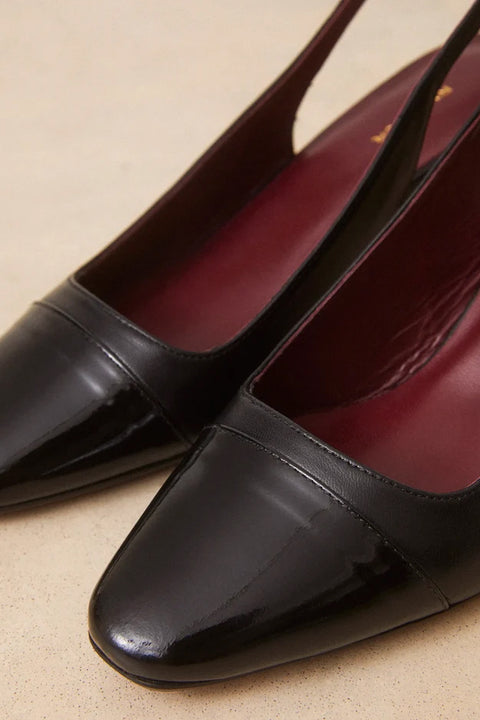 Sko - Slingbacks NO529 Cuir Nappa Noir