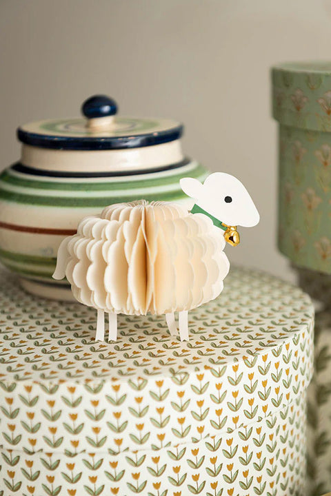 Påskepynt - Honeycomb Sheep 2pk Off-White