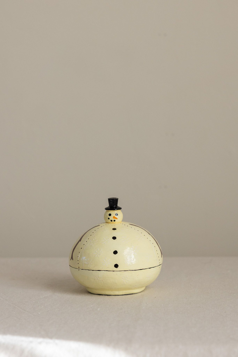 Oppbevaringsboks - Decoration Box Snowman Ivory