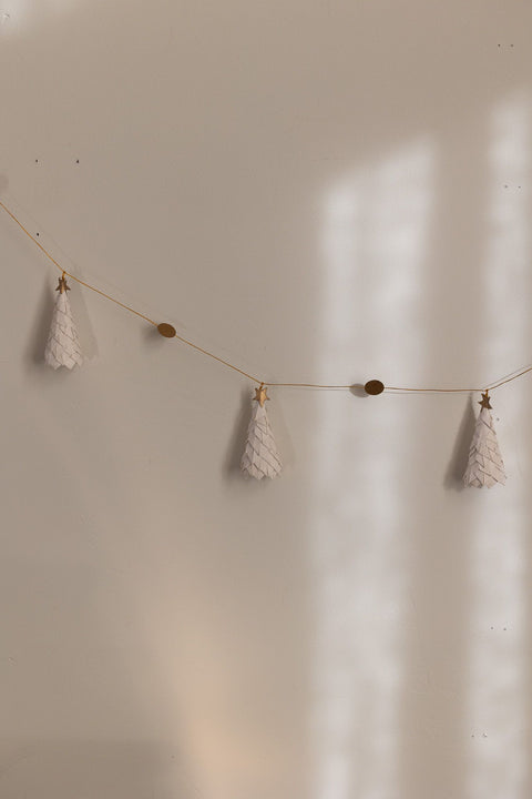 Girlander - Fir 150cm White/Gold