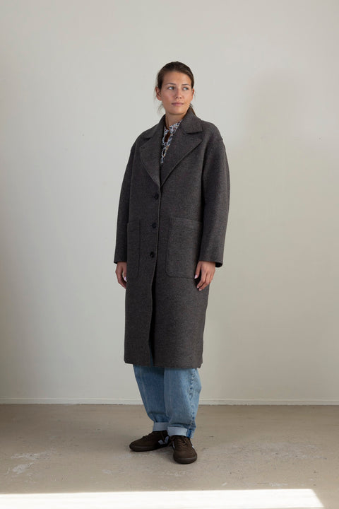 Kåpe - Greatcoat Boiled Wool Brown Grey