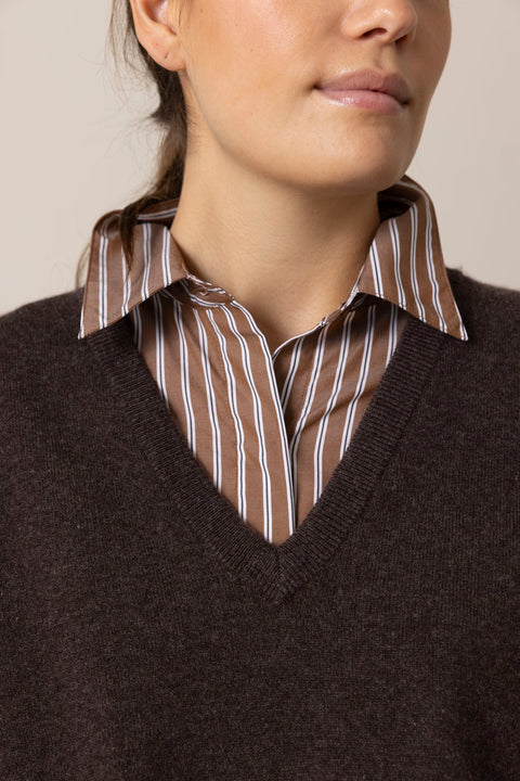 Genser - V-Neck Oversized Cocoa