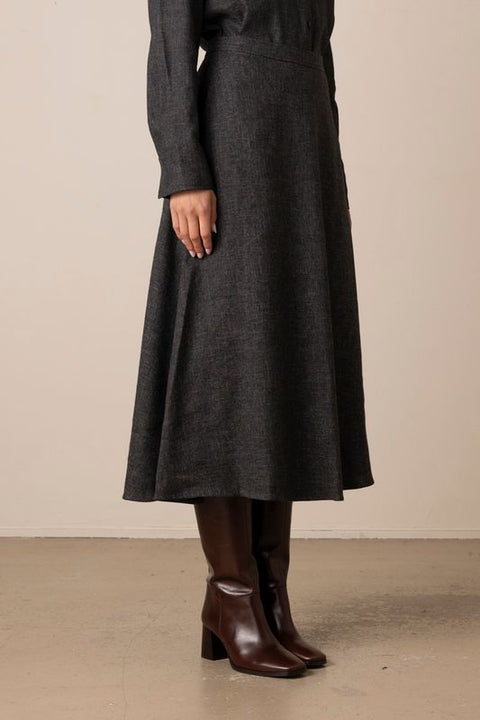 Skjørt - Jaspé Full Skirt Grey