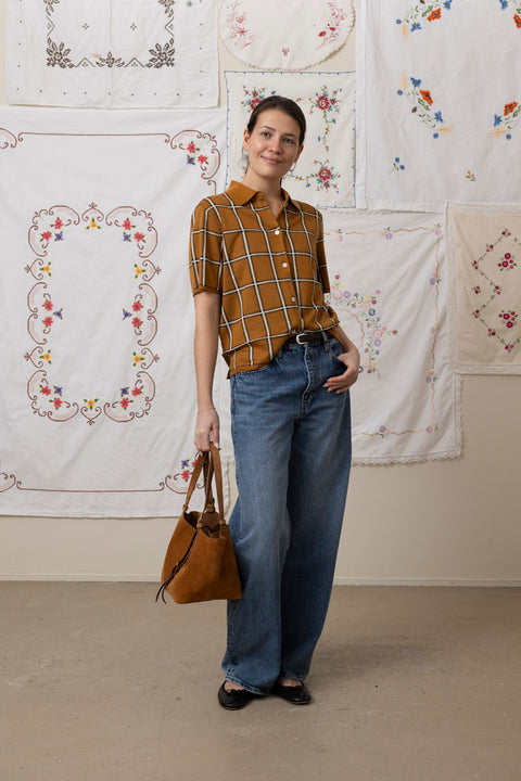 T-skjorte - Picnic Plaid Shirt Suede Combo