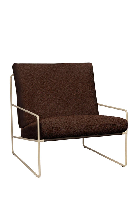 Loungestol - Desert 1-seter Cashmere/Pure Bouclé Chestnut