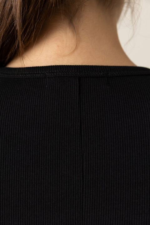 Genser - Long Sleeve Fitted Top Black