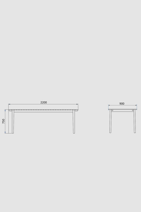 Utebord - M2 Sammen 220x90cm