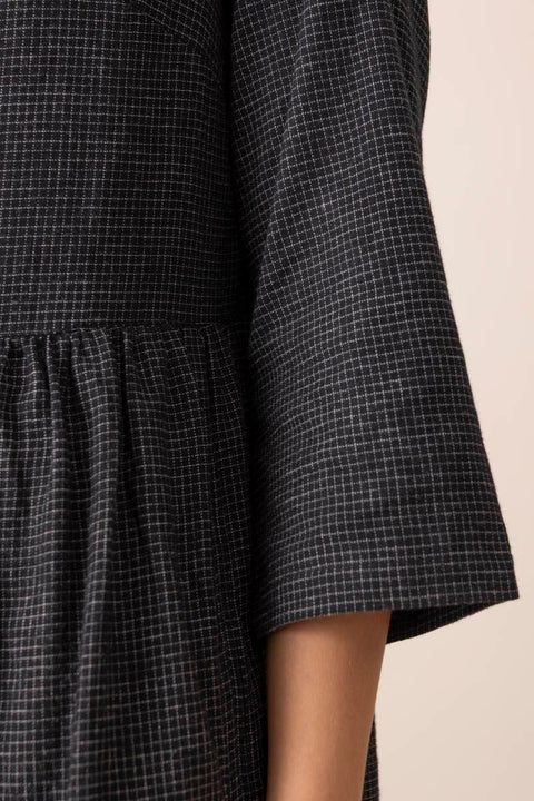 Kjole - Freya Cotton Cashmere Black/Ecru