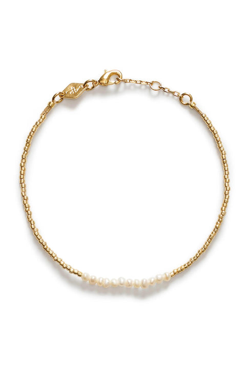 Armbånd - Slim Pearly Bracelet Gold