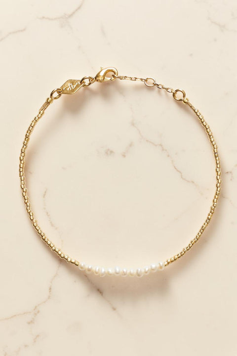 Armbånd - Slim Pearly Bracelet Gold