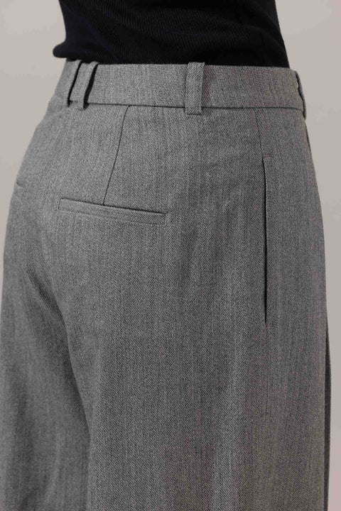 Bukse - High Waist Twill Stone Grey