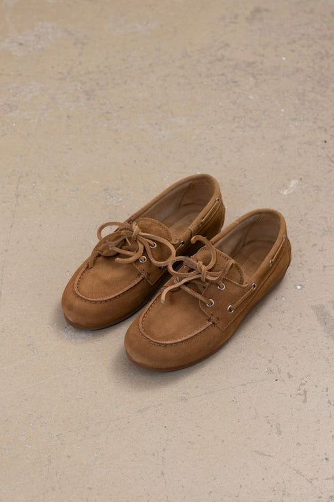 Sko - Boat Loafer Brushed Suede Camel