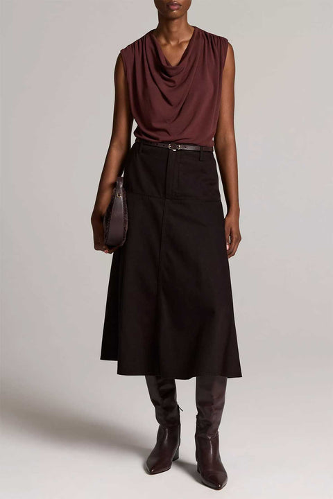 Topp - Draped Cowl Black Rose