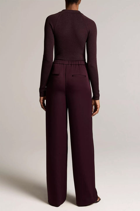 Bukse - Mid Rise Tailored Drawstring Blackberry