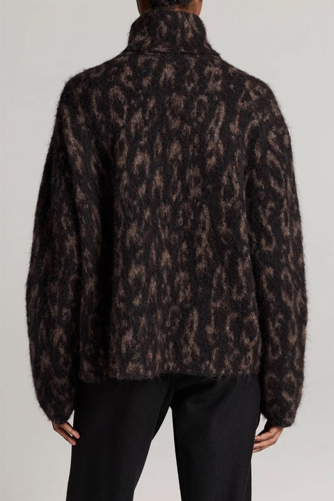 Genser - Oversized Turtleneck Jacquard Heather Grey Combo