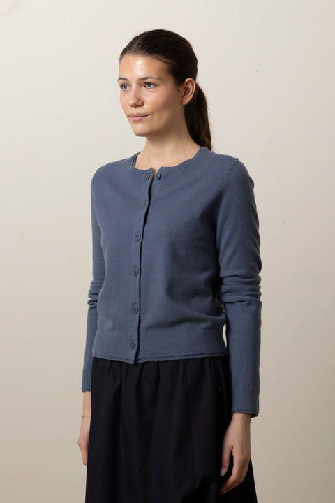 Cardigan - Scallop Trim Cardi Azul