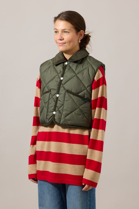 Vest - Big Quilt Cropped Raydon Gilet Olive