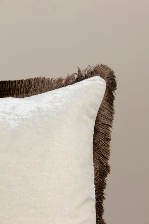 Putetrekk - Fringe 50x50cm Light Blue/Sandstone