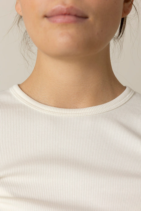 Genser - Long Sleeve Fitted Top Cream