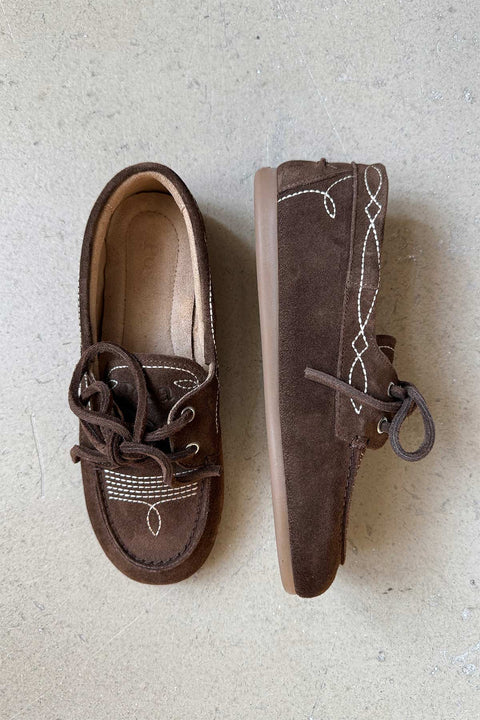 Loafers - Boat Loafer Prairie Suede Dark Brown
