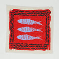 Skjerf - Market Fish Linen Bandana Poppy