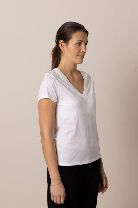 T-Skjorte - Essential V-Neck Optic White
