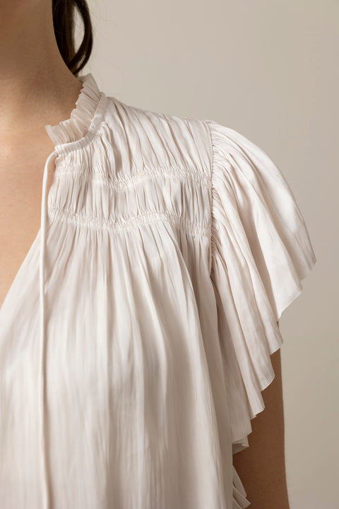 Topp - Agosta Flutter Sleeve Top Cowrie