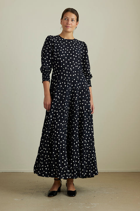 Kjole - Kristen Bohemia Spot Deep Navy