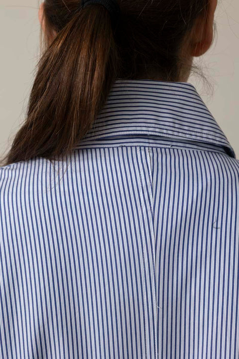 Jakke - Gayle Stripe Poplin Trench Blue Stripe