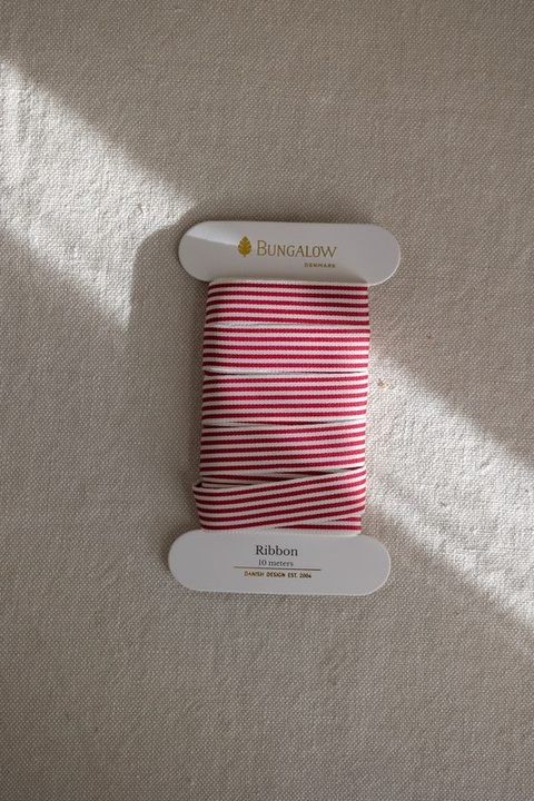 Gavebånd - Stripe 18mm Scarlet