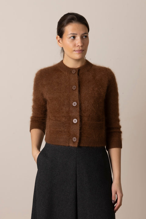 Cardigan - Fluffy Statements Coffee