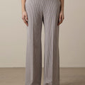 Bukse - Flared Trousers Coolmax Seersucker Tobacco/White