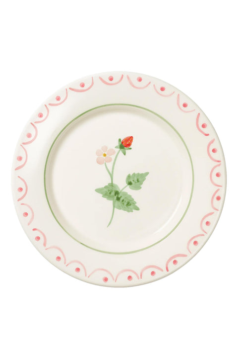 Tallerken - Cottage Flower Wild Strawberry 22cm Red