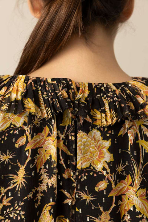 Bluse - Helaine Flowy Short Sleeve Top