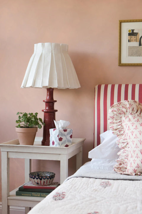 Lampeskjerm - Linen Structured Dia35cm White