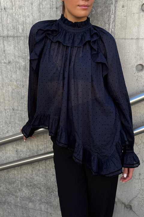 Bluse - Marcella LS Cotton Blouse Nightfall