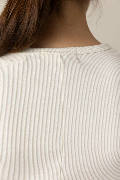 Genser - Long Sleeve Fitted Top Cream