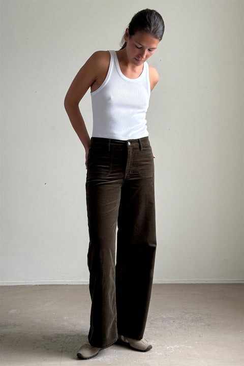 Bukse - Le Slim Palazzo Modernist Pocket Corduroy Rich Military