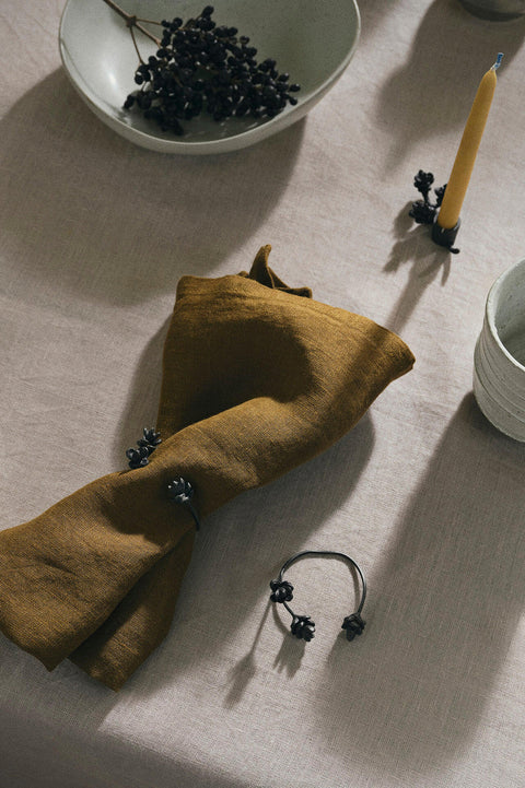 Serviettringer - Forest Napkin Rings 4pk Black Brass