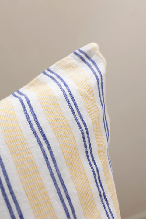 Putetrekk - 50x50cm Yellow Blue Stripe