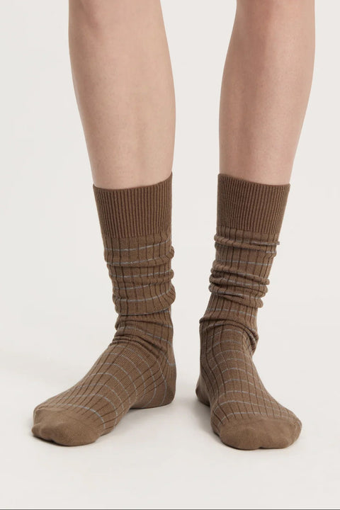Sokker - Cotton Long Socks Mix Chestnut